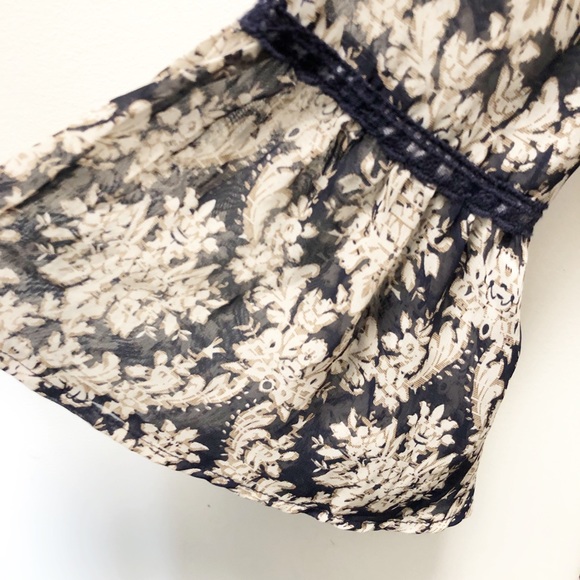 Blu Pepper Sheer Navy & White Tunic SZ M EUC - Picture 3 of 4